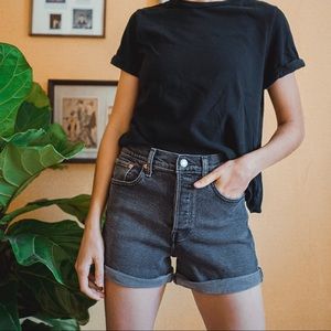 Levi Strauss Black Grey Cutoff Jean Shorts Vintage